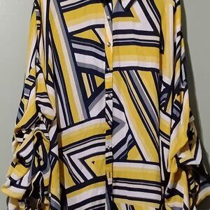 Ashley Stewart 30/32 Button Down Blouse